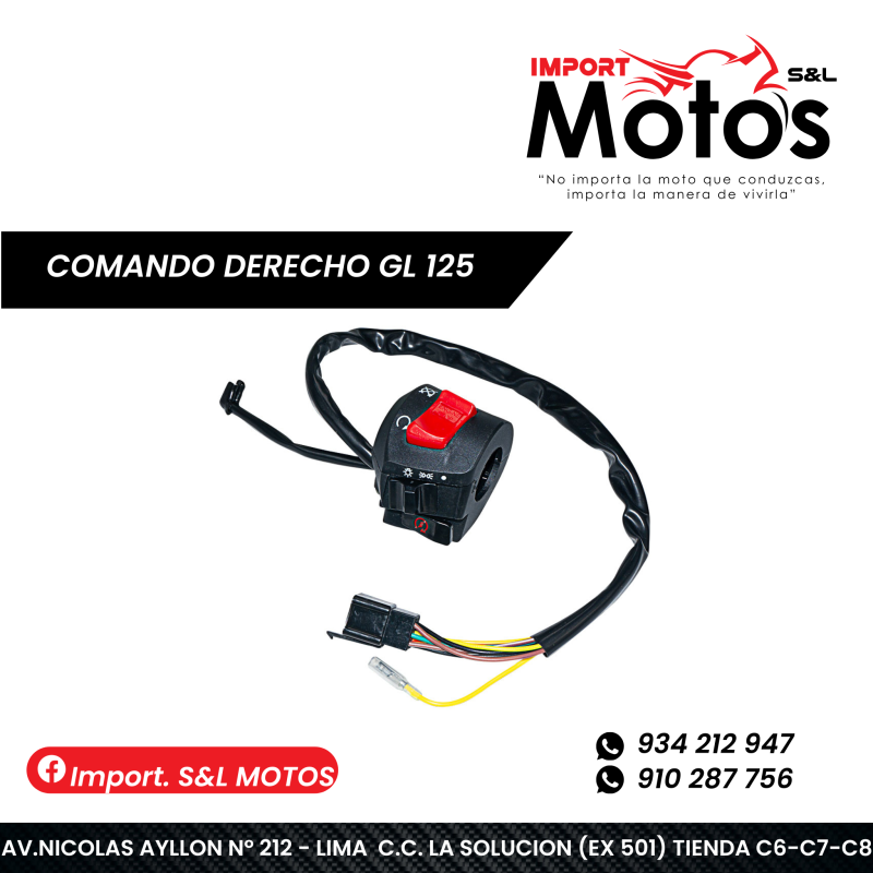 COMANDO DERECHO GL125