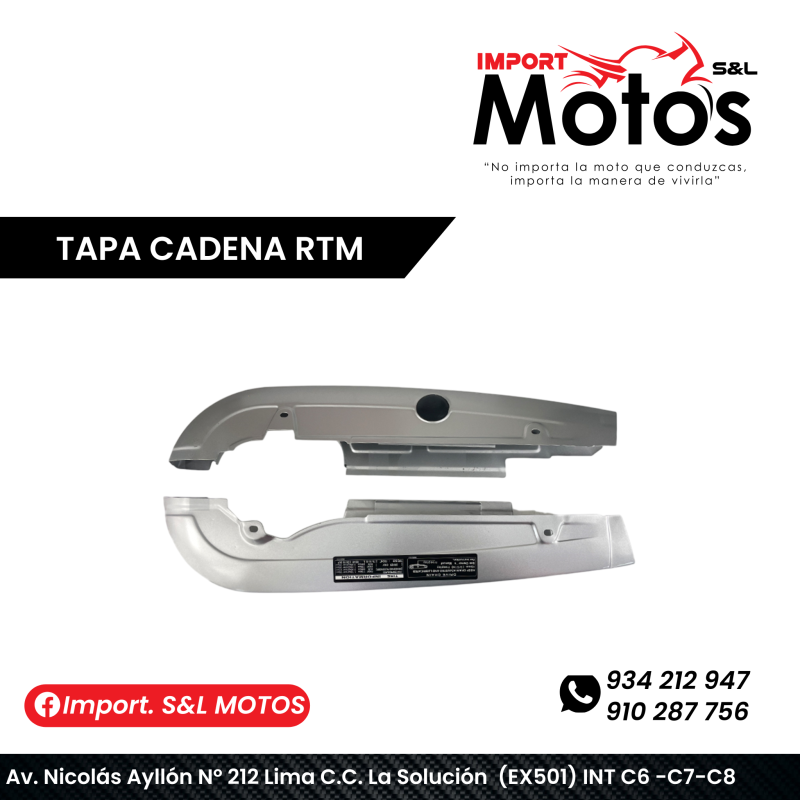 TAPA CADENA DE MOTO MODELO RTM