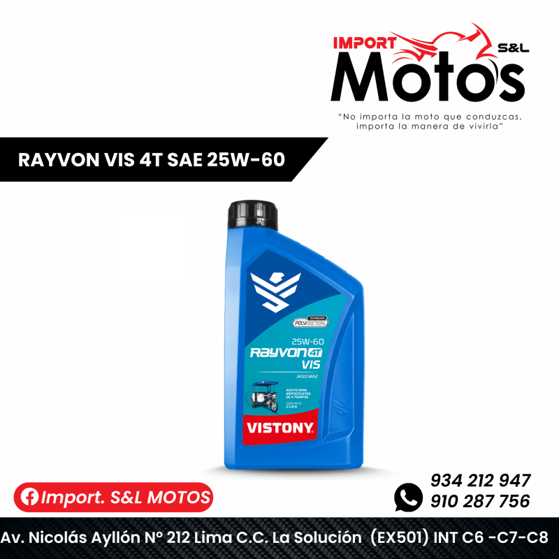 LUBRICANTE RAYVON VISTONY 4T SAE 25W-60